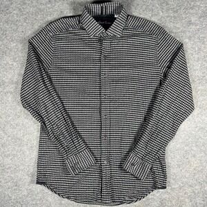Robert Graham Mens Houndstooth Button Down Shirt Black White Size Medium